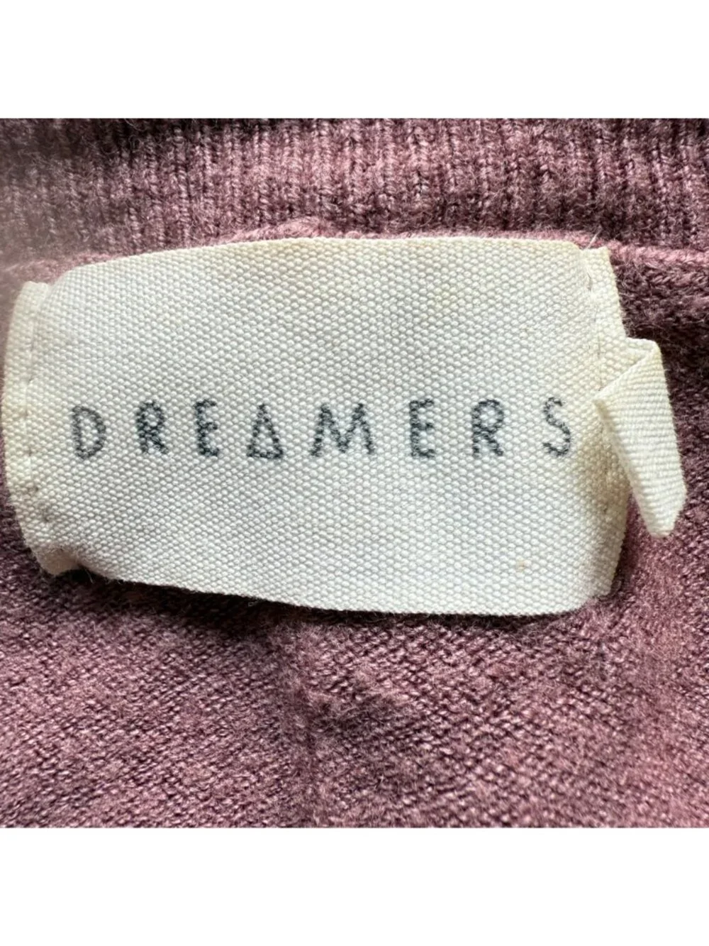 Dreamers Size S Mauve Cotton Rayon Blend Lightweight Long Sleeve V-Neck Sweater